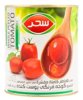 کنسرو گوجه فرنگی بدون پوست سحر 720گرمی